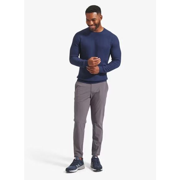 Mizzen Main Sweater Size Large Navy Knit Cassady Crew Neck Stretch Performance - Picture 1 of 10